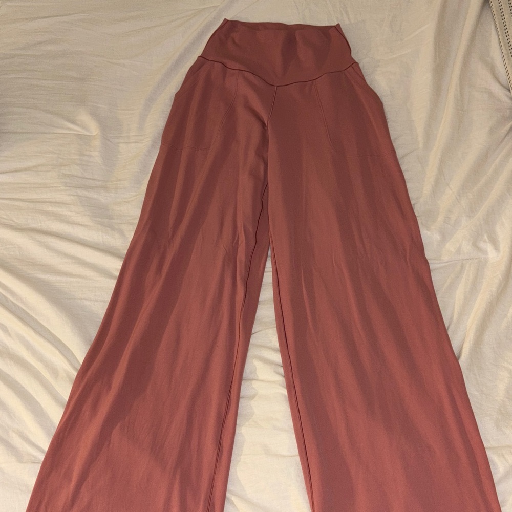 Aerie High-Waisted Flare Pants in Rose